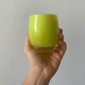 Glassy Baby votive candle holder in yellow-green